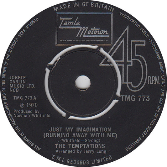 The Temptations - Just My Imagination (Running Away With Me) (7", Single, 4 P)