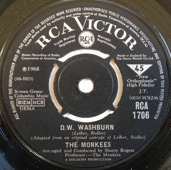 The Monkees - D. W. Washburn (7", Single)