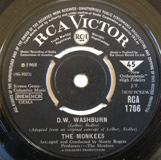 The Monkees - D. W. Washburn (7", Single)