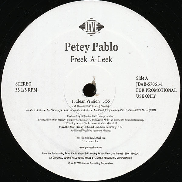 Petey Pablo - Freek-A-Leek (12", Promo)