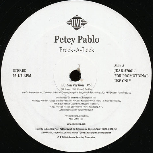 Petey Pablo - Freek-A-Leek (12", Promo)