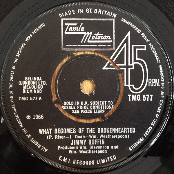 Jimmy Ruffin - What Becomes Of The Brokenhearted (7", Single, Pus)