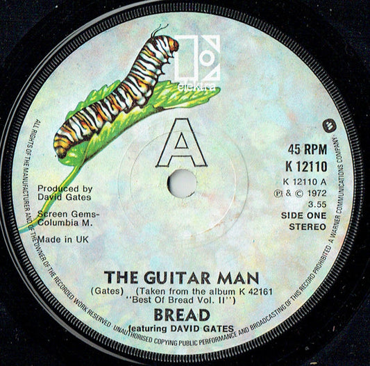Bread Featuring David Gates - The Guitar Man (7", Sol)
