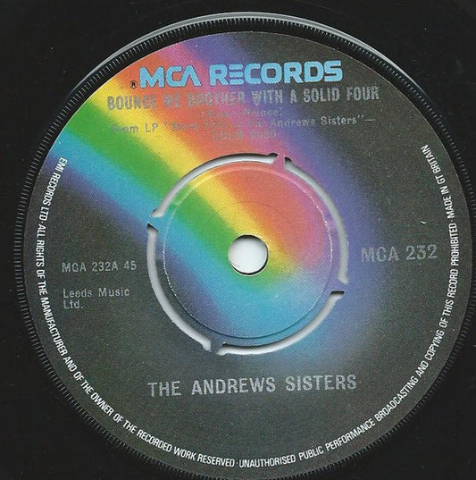 The Andrews Sisters - Bounce Me Brother With A Solid Four (7", Single)
