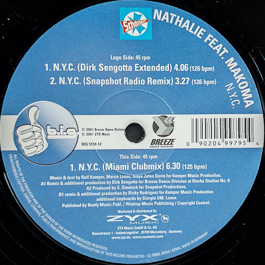 Nathalie* Feat Makoma - N.Y.C. (12")