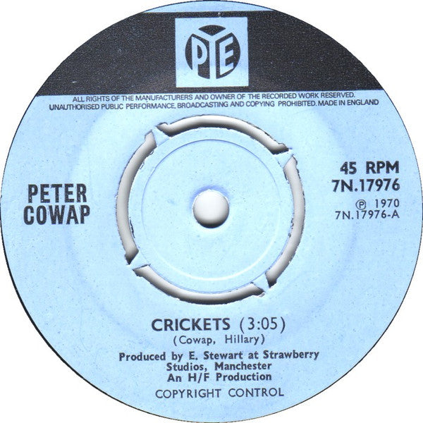 Peter Cowap - Crickets (7", Single, 4-P)