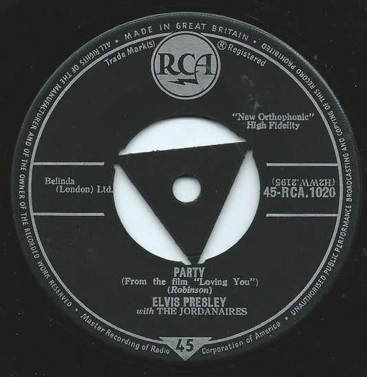 Elvis Presley And The Jordanaires - Party (7", Single)
