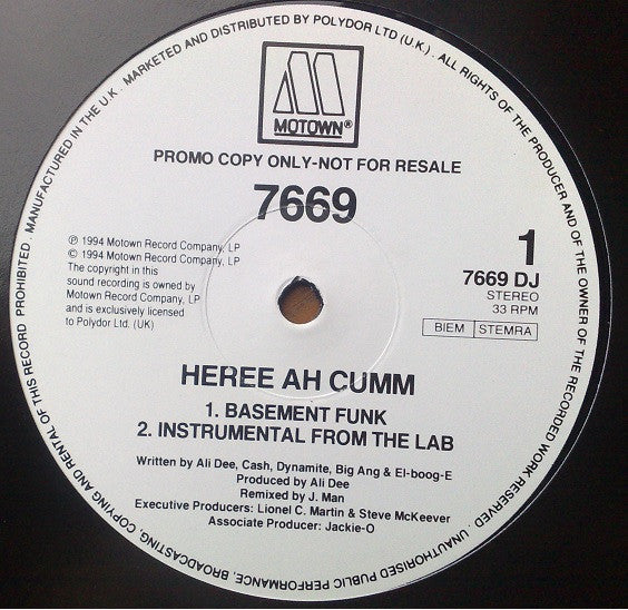 7669 - Heree Ah Cumm (12", Maxi, Promo)