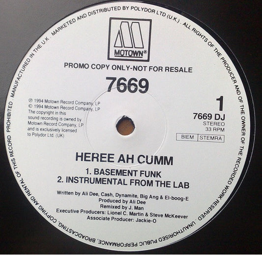 7669 - Heree Ah Cumm (12", Maxi, Promo)