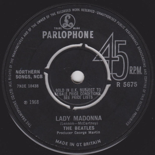 The Beatles - Lady Madonna (7", Single, Mono, 4 P)