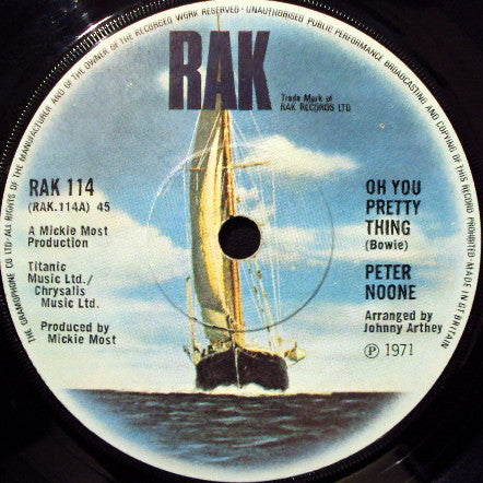 Peter Noone - Oh You Pretty Thing (7", M/Print)