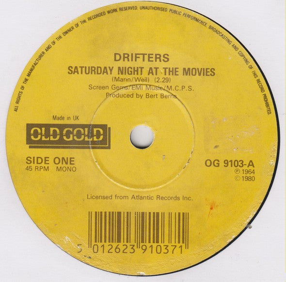 The Drifters - Saturday Night At The Movies (7", Single, Mono)