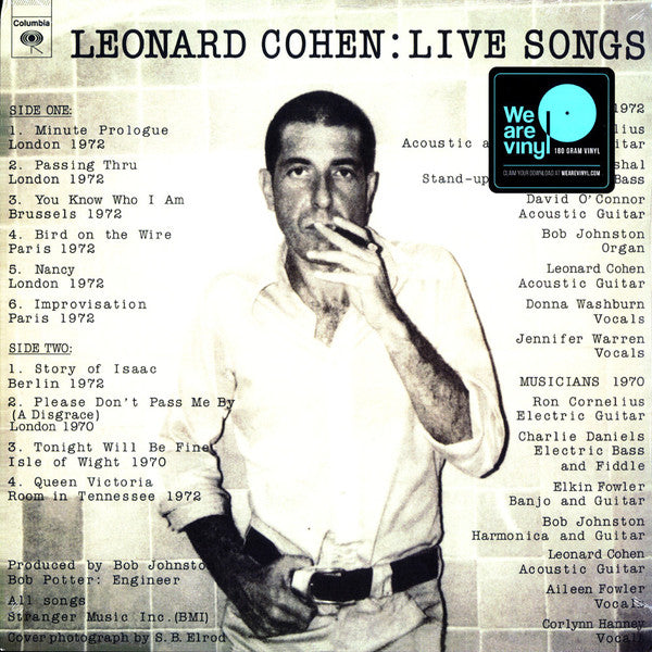 Leonard Cohen - Live Songs (LP, Album, RE, 180)