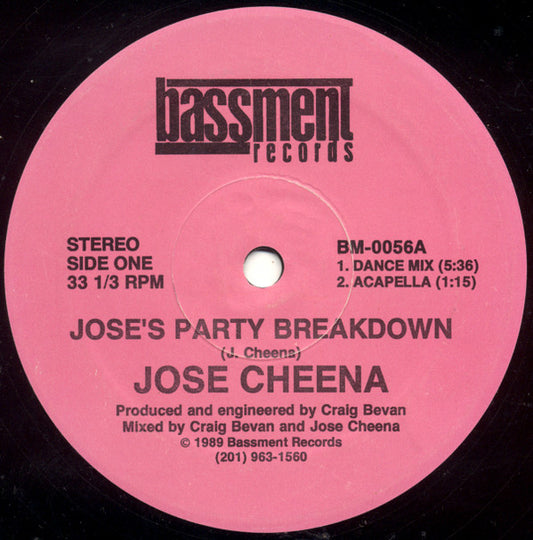 Jose Cheena - Jose's Party Breakdown (12")