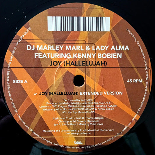 DJ Marley Marl* &  Lady Alma Featuring Kenny Bobien - Joy (Hallelujah) (12")
