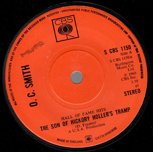 O.C. Smith* - The Son Of Hickory Holler's Tramp (7", Single)
