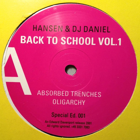 Hansen & DJ Daniel - Back To School Vol. 1 (12", Ltd)