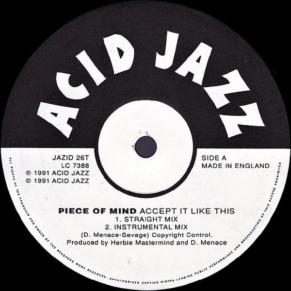 Piece Of Mind - Accept It Like This (12")