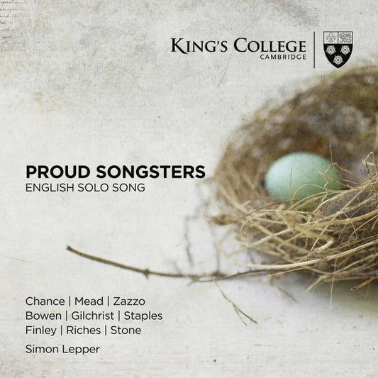 Michael Chance, Tim Mead (2), Lawrence Zazzo, Ruairi Bowen, James Gilchrist, Andrew Staples, Gerald Finley, Ashley Riches, Mark Stone (10), Simon Lepper - Proud Songsters: English Solo Song (CD, Album)