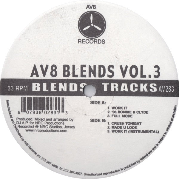 DJ A.P. - AV8 Blends Vol. 3 (12")