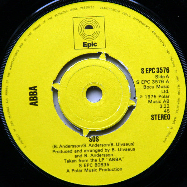 ABBA - SOS (7", Single, Kno)