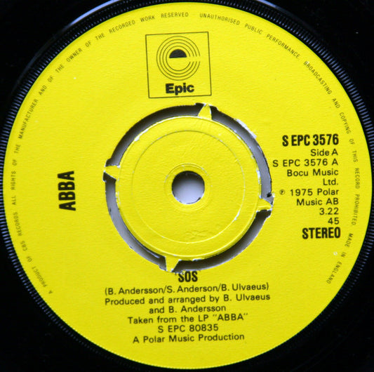 ABBA - SOS (7", Single, Kno)