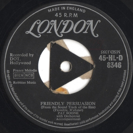 Pat Boone - Friendly Persuasion (7")