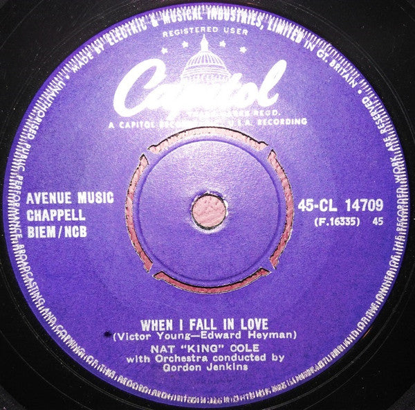 Nat King Cole - When I Fall In Love (7", Single)