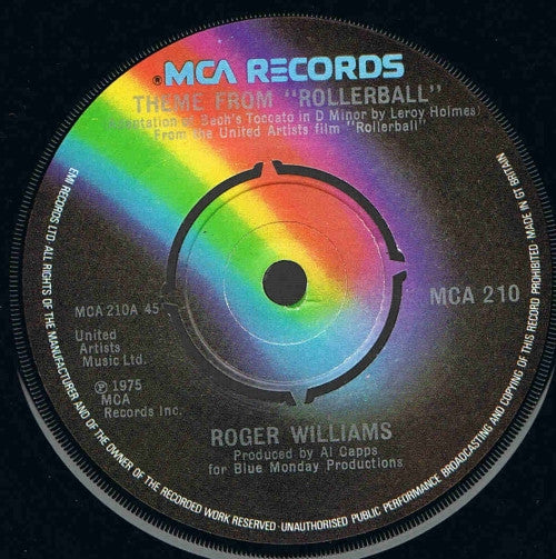 Roger Williams (2) - Theme From "Rollerball" (7", Single)