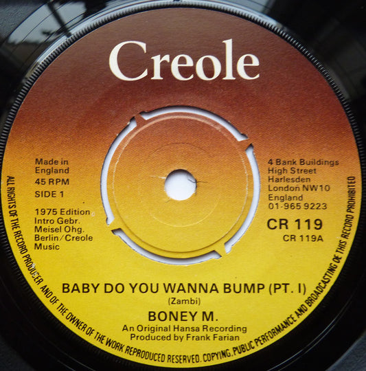 Boney M. - Baby Do You Wanna Bump (7", Single, Pus)