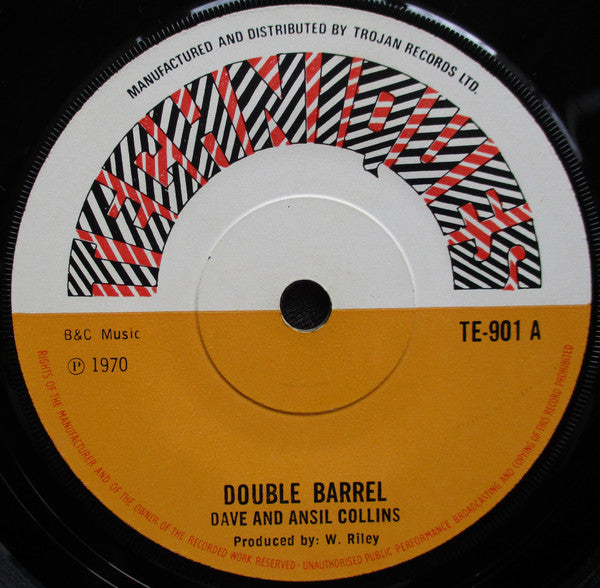 Dave And Ansil Collins* - Double Barrel (7", Single, Sol)