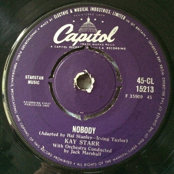 Kay Starr - Nobody / I'll Never Be Free (7", Single)
