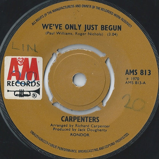 Carpenters - We've Only Just Begun (7", Single, 4-p)