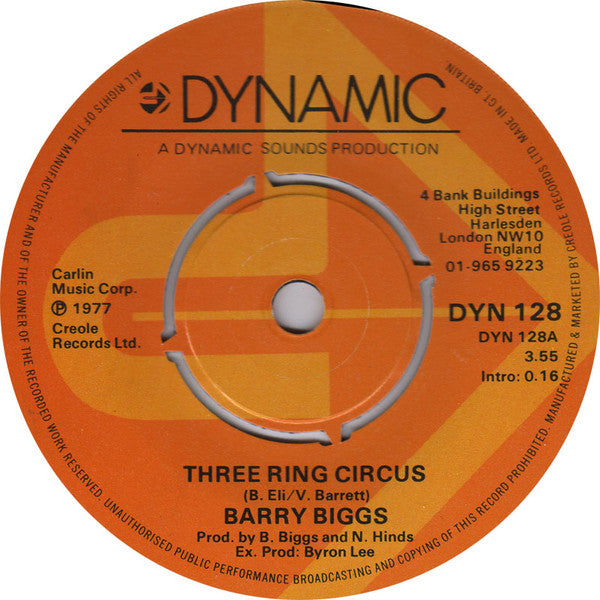 Barry Biggs - Three Ring Circus (7", Single)