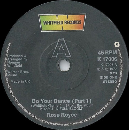Rose Royce - Do Your Dance (7", Single, Sol)