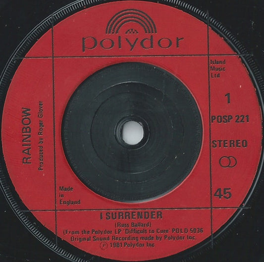Rainbow - I Surrender (7", Single, Red)