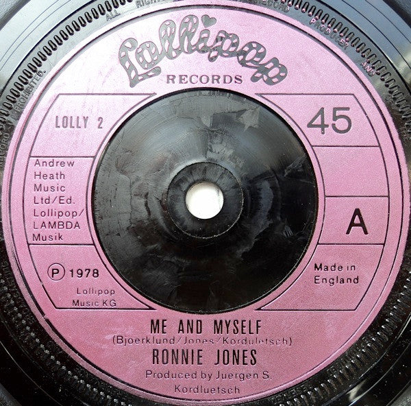 Ronnie Jones - Me And Myself (7")