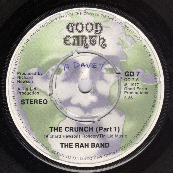 The RAH Band* - The Crunch (Part 1) (7", Single, Pus)