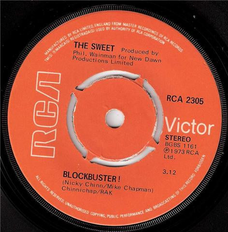 The Sweet - Blockbuster ! (7", Single, Kno)