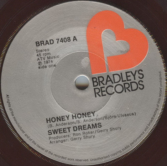 Sweet Dreams (3) - Honey Honey (7", Single, Sol)
