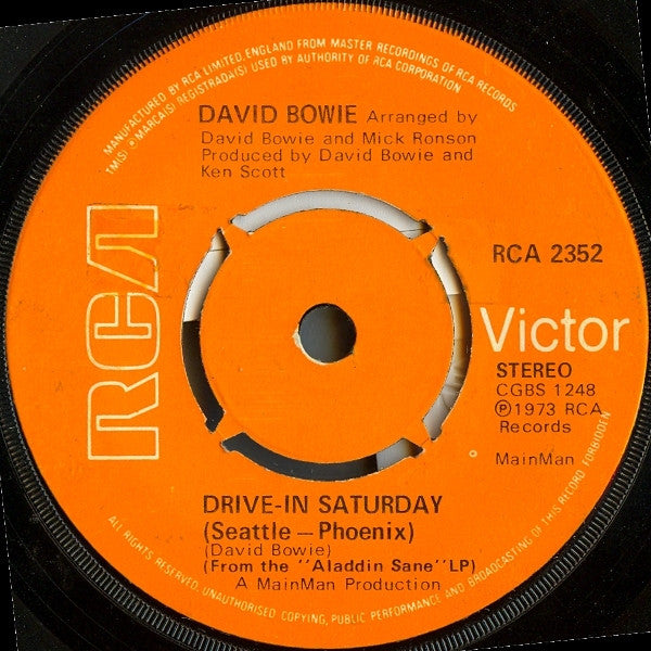 David Bowie - Drive-In Saturday (7", Single, Fou)