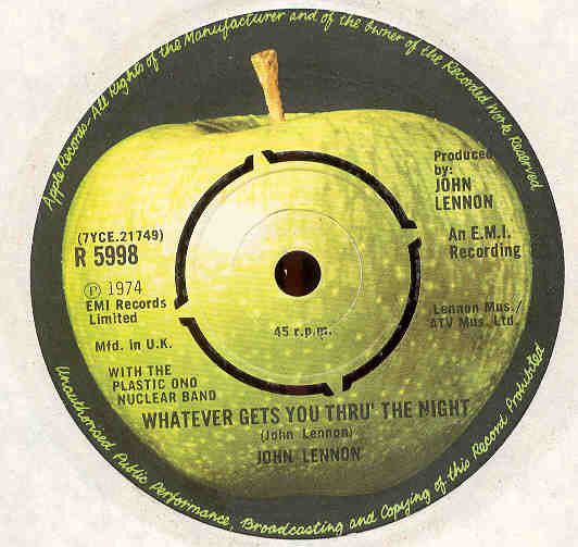 John Lennon - Whatever Gets You Thru' The Night (7", Single)