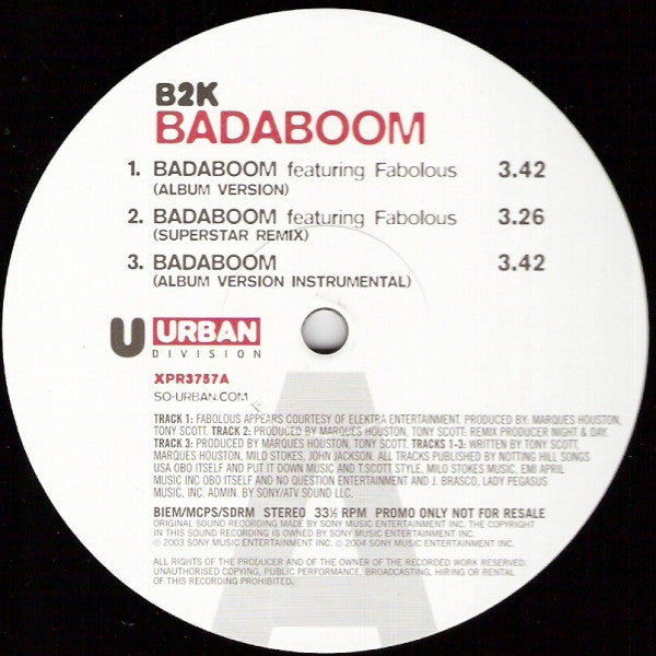 B2K - Badaboom (12", Promo)