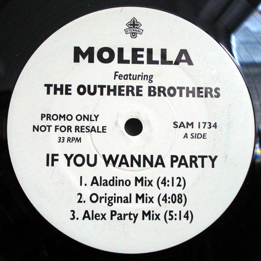 Molella Featuring The Outhere Brothers - If You Wanna Party (12", Promo)
