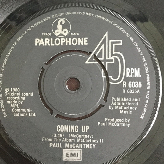 Paul McCartney - Coming Up (7", Single)