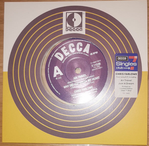 Chris Farlowe - Air Travel (7", EP, Mono, Ltd, Cle)