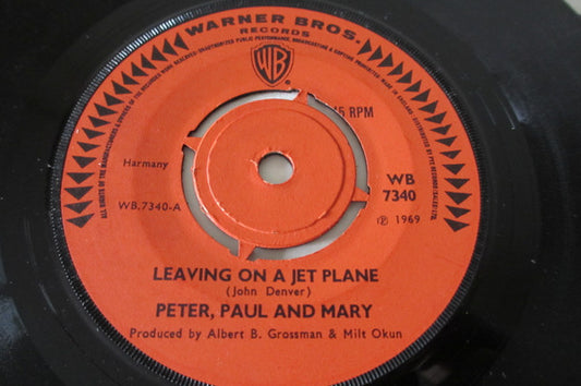 Peter, Paul And Mary* - Leaving On A Jet Plane (7", Single, Kno)