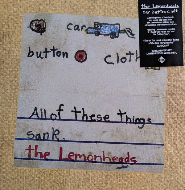The Lemonheads - Car Button Cloth (LP, Album, Ltd, RE, Whi)