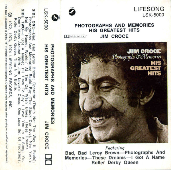 Jim Croce - Photographs & Memories (His Greatest Hits) (Cass, Comp, RE)