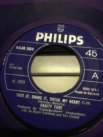 Vanity Fare - Take It Shake It, Break My Heart (7")